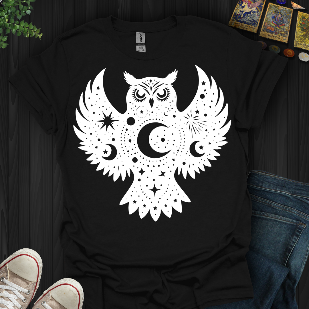 Celestial Owl White T-Shirt