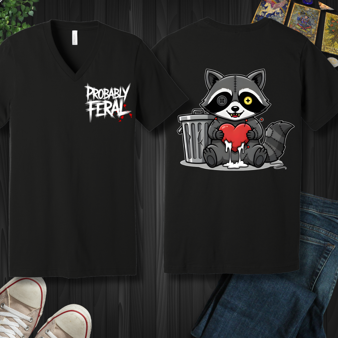 Probably Feral V-Neck Tee