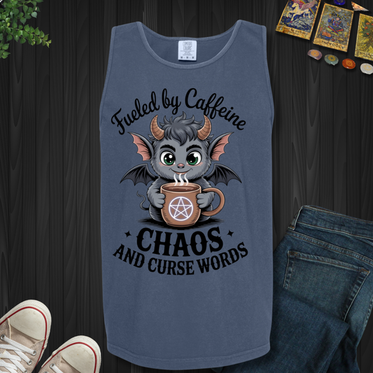 Fueled By Caffeine, Chaos and Curse Words Tank Top