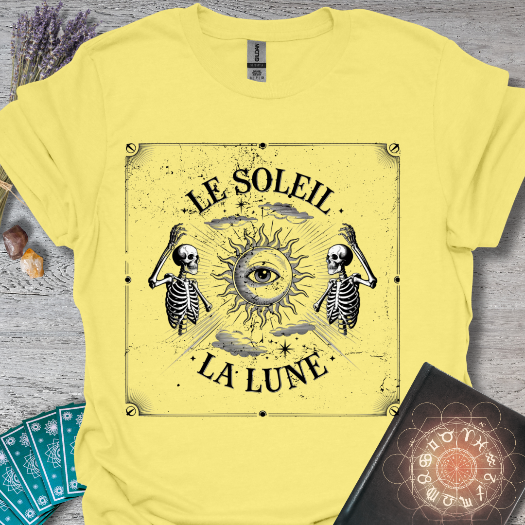 Vintage Retro Le Soleil & La Lune T-Shirt