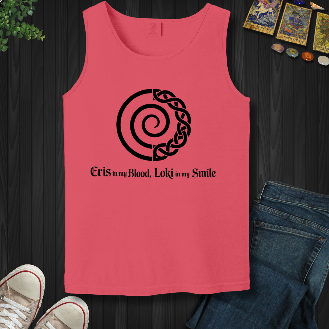 Eris In Blood, Loki In Smile Tank Top