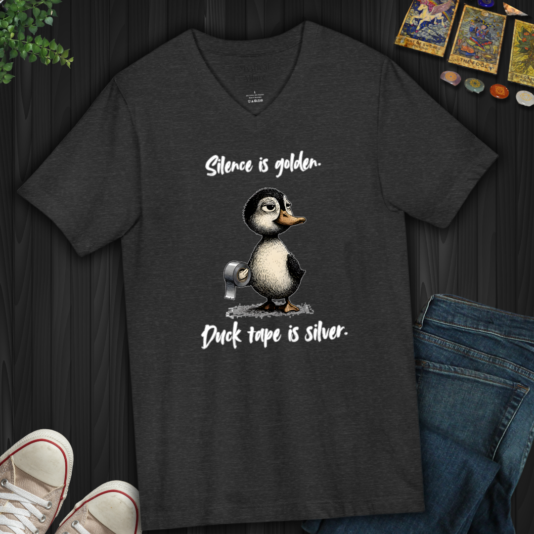 Silence Is Golden V-Neck Tee