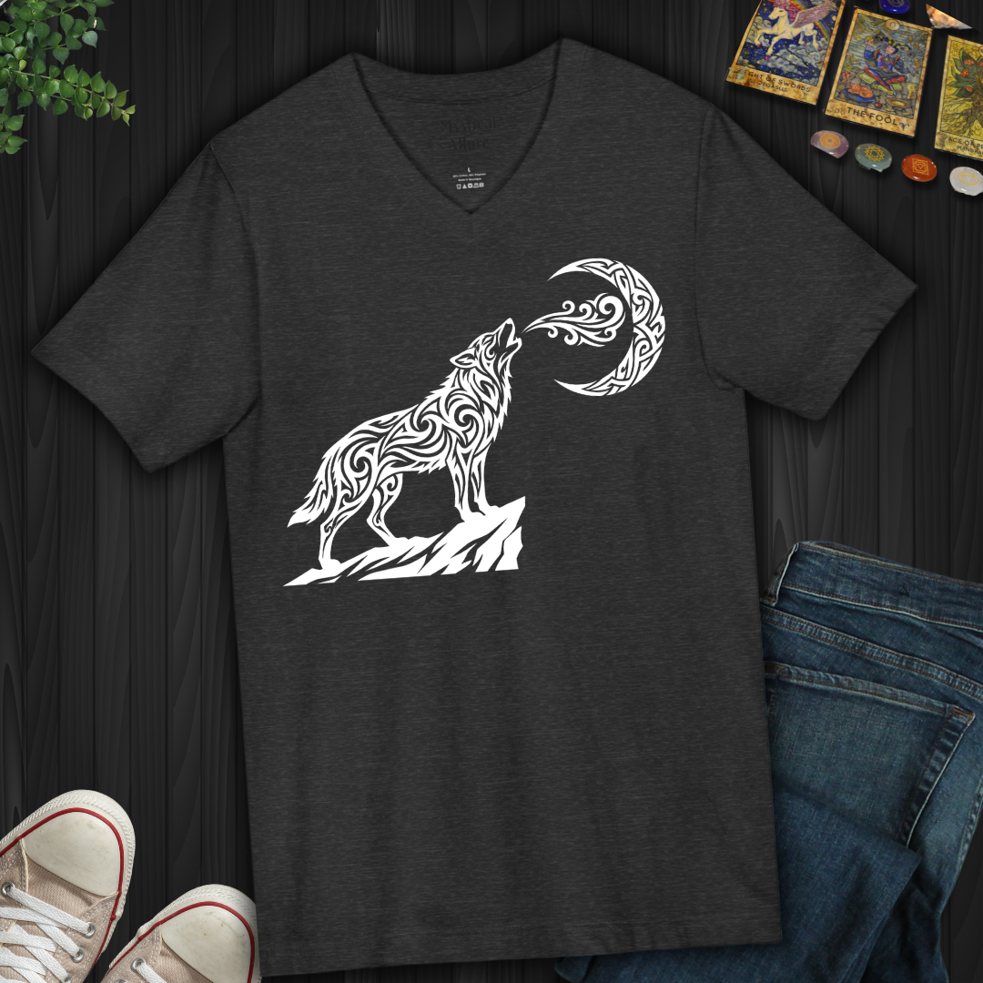 Tribal Wolf V-Neck