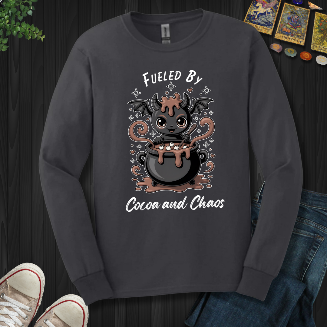 Fueled By Cocoa And Chaos Long Sleeve Tee