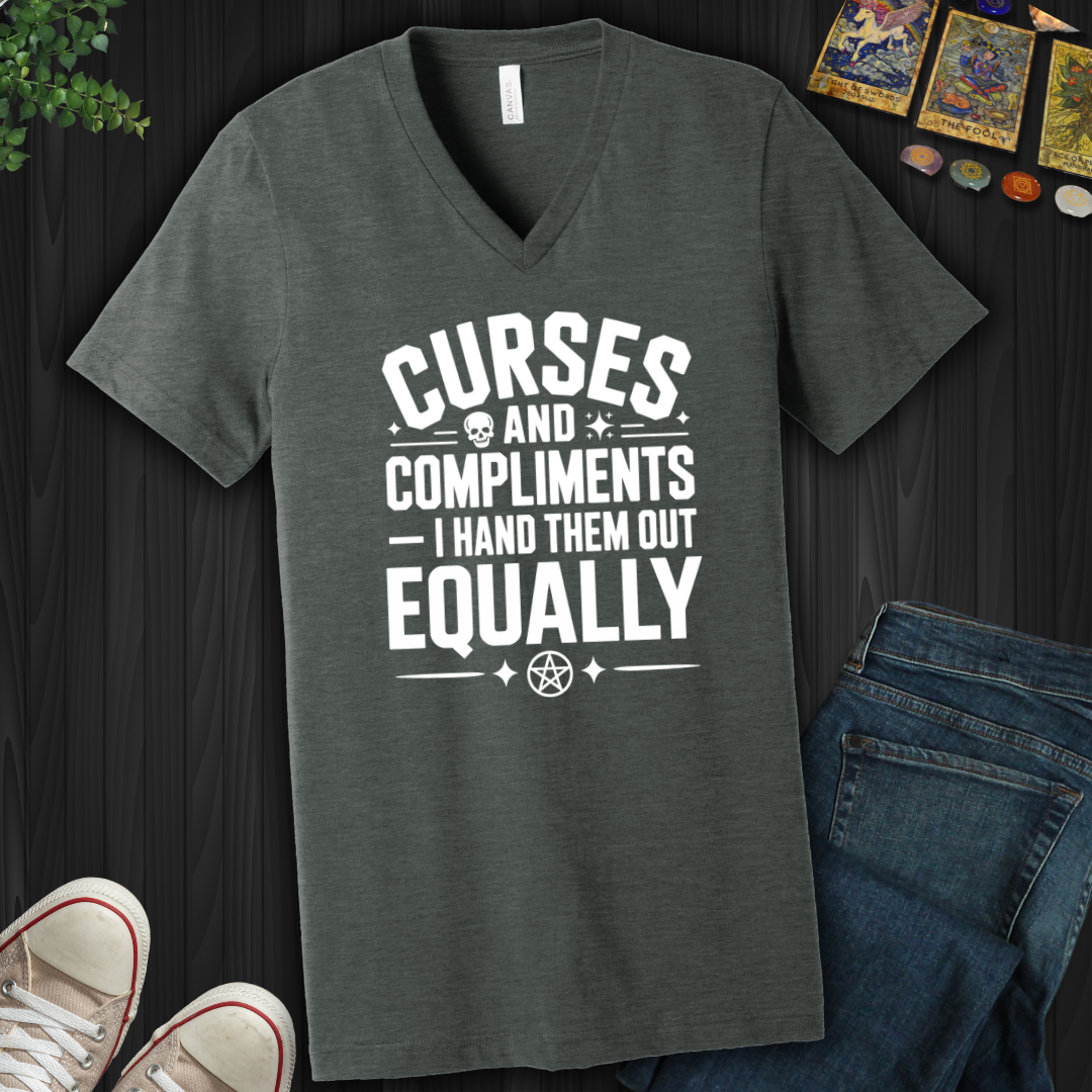 Curses And Compliments V-Neck Tee