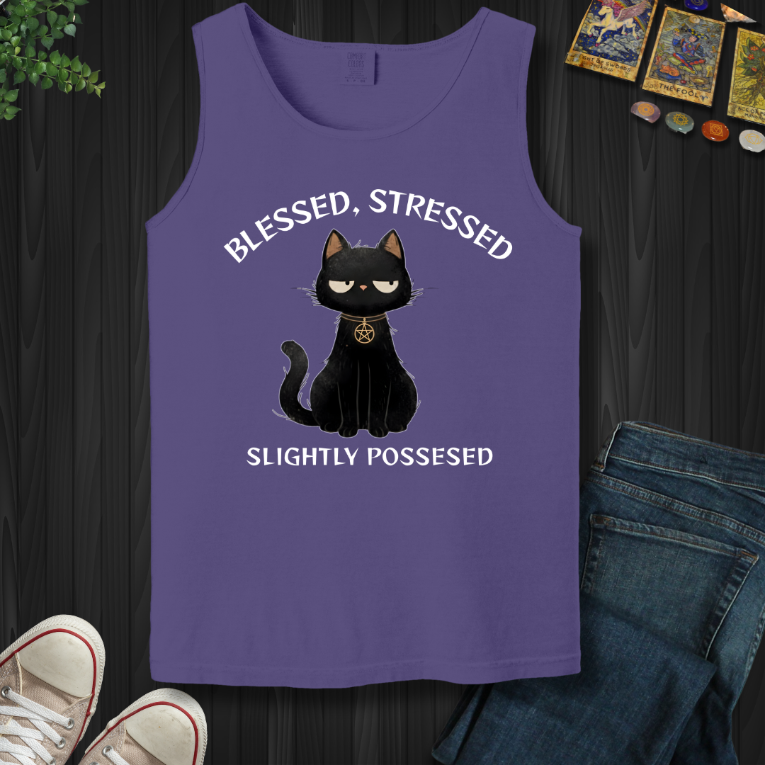 Blessed, Stressed, Slightly Possessed Tank Top