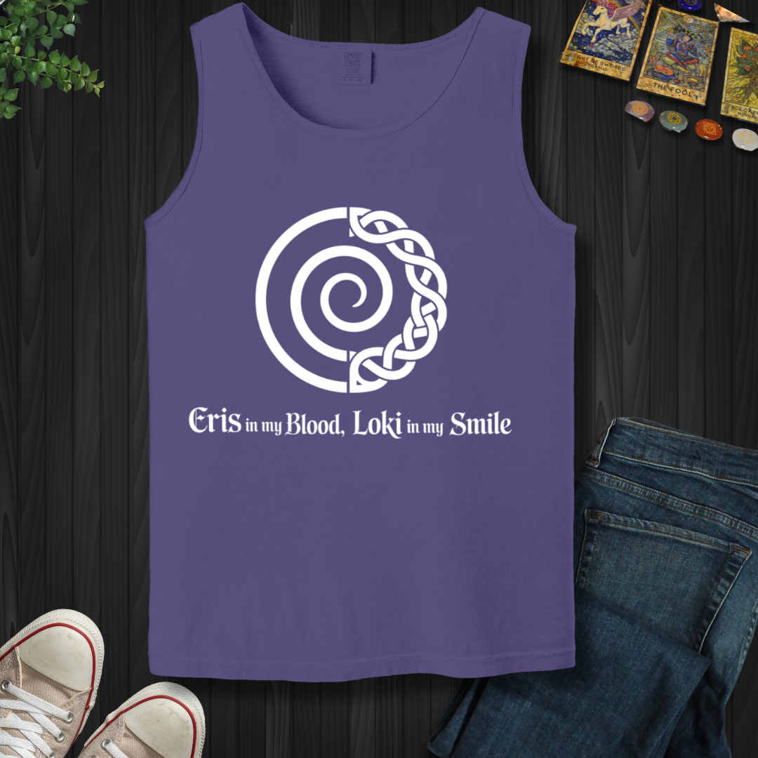 Eris In Blood, Loki In Smile Tank Top