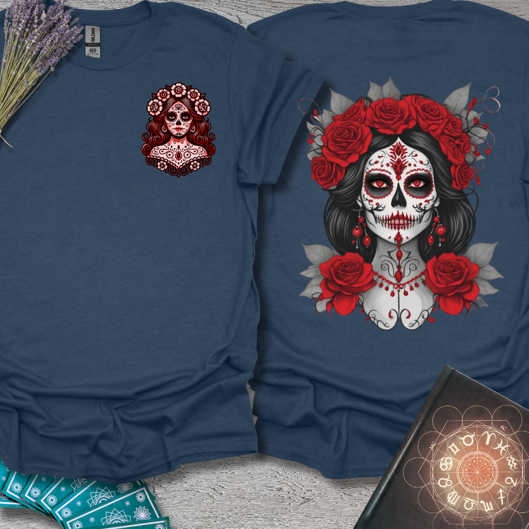 Red Catrina Front and Back T-Shirt