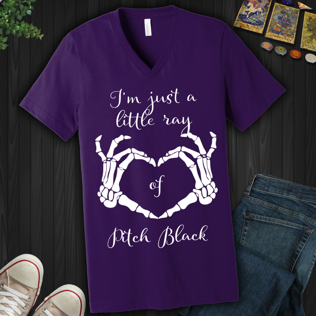 Little Ray Of Pitch Black V-Neck Tee