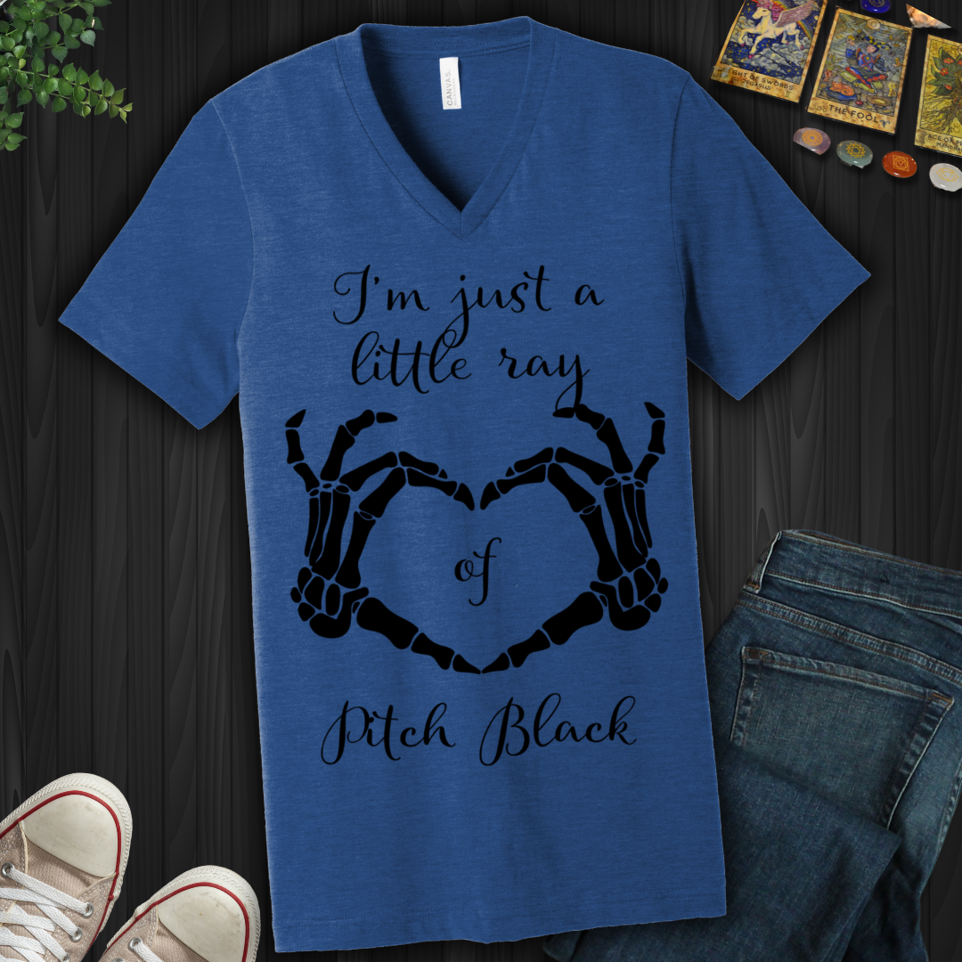 Little Ray Of Pitch Black V-Neck Tee