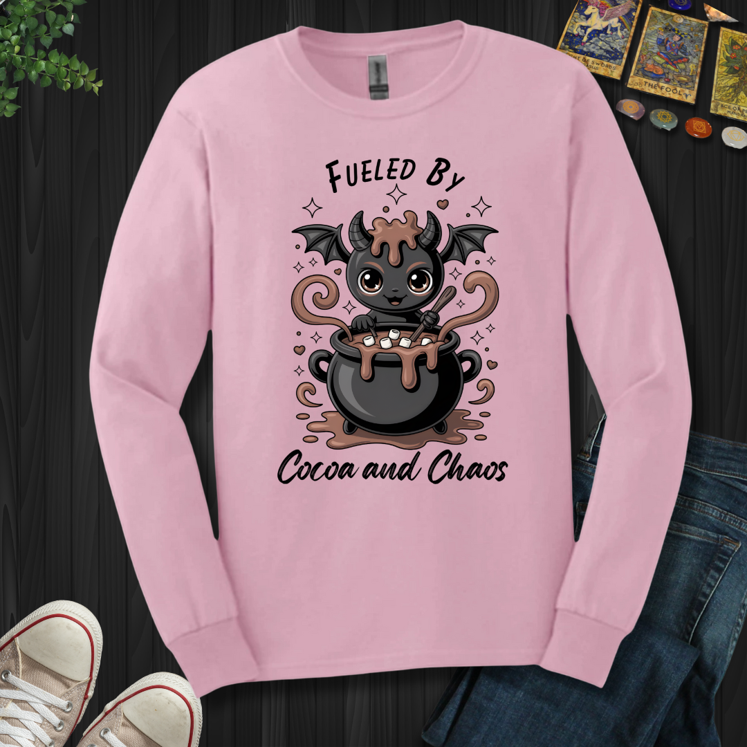 Fueled By Cocoa And Chaos Long Sleeve Tee