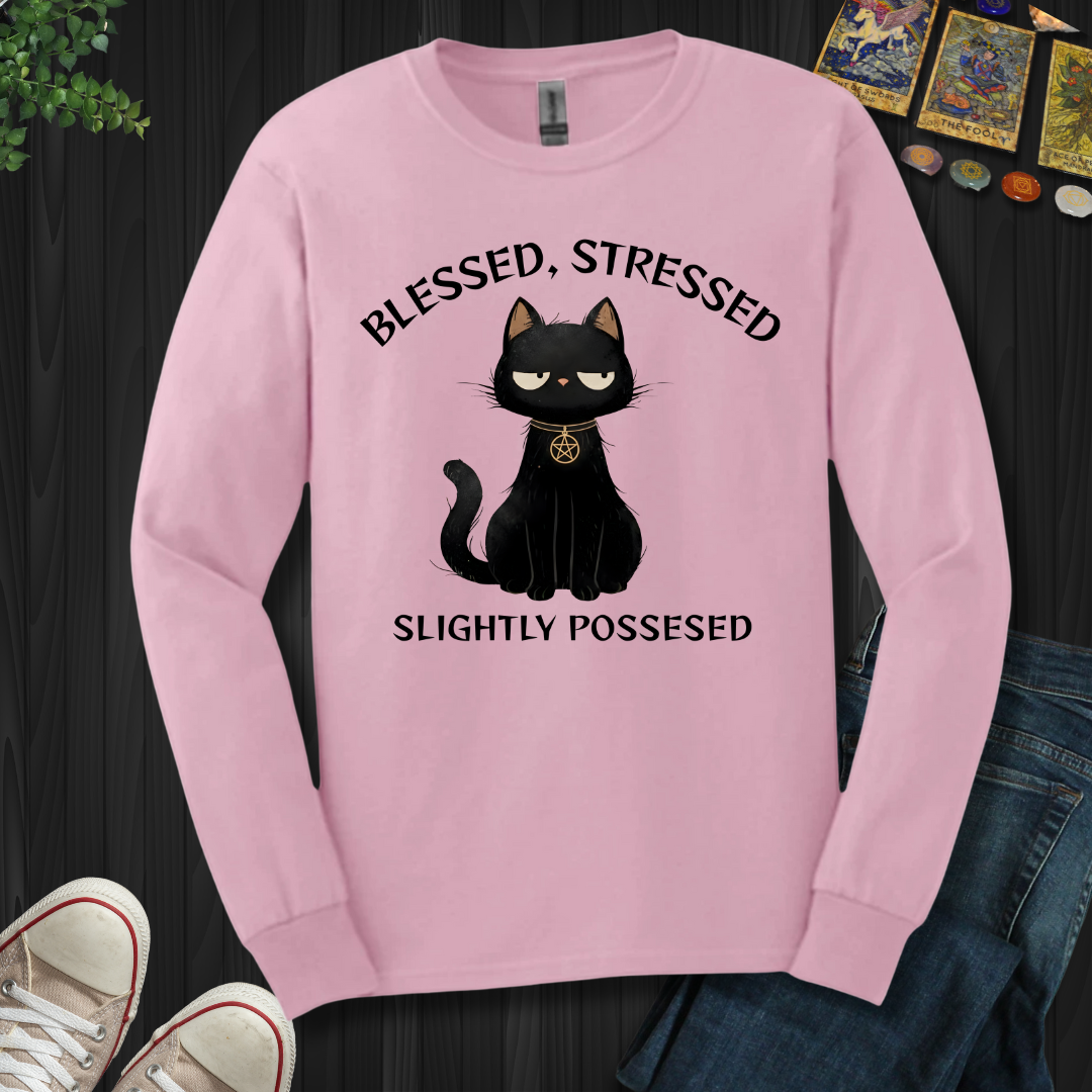 Blessed, Stressed, Slightly Possessed Long Sleeve Tee