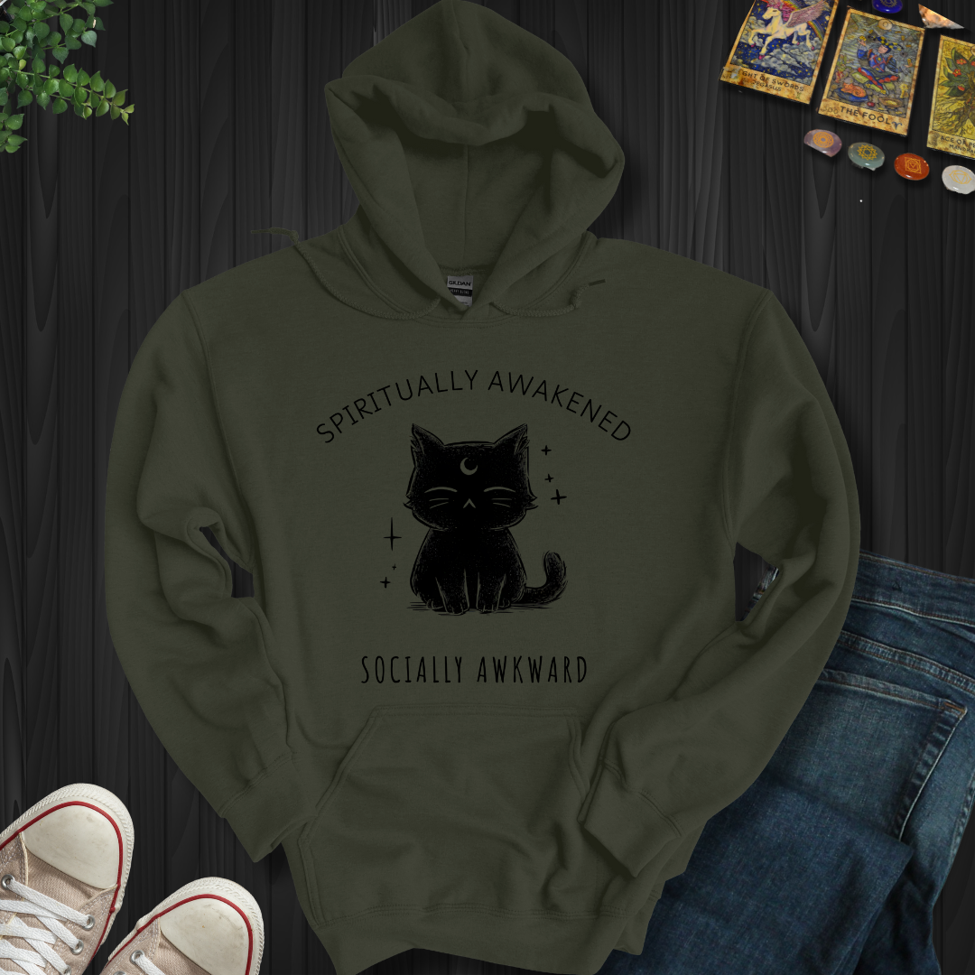 Spiritually Awakened, Socially Awkward Hooded Sweatshirt