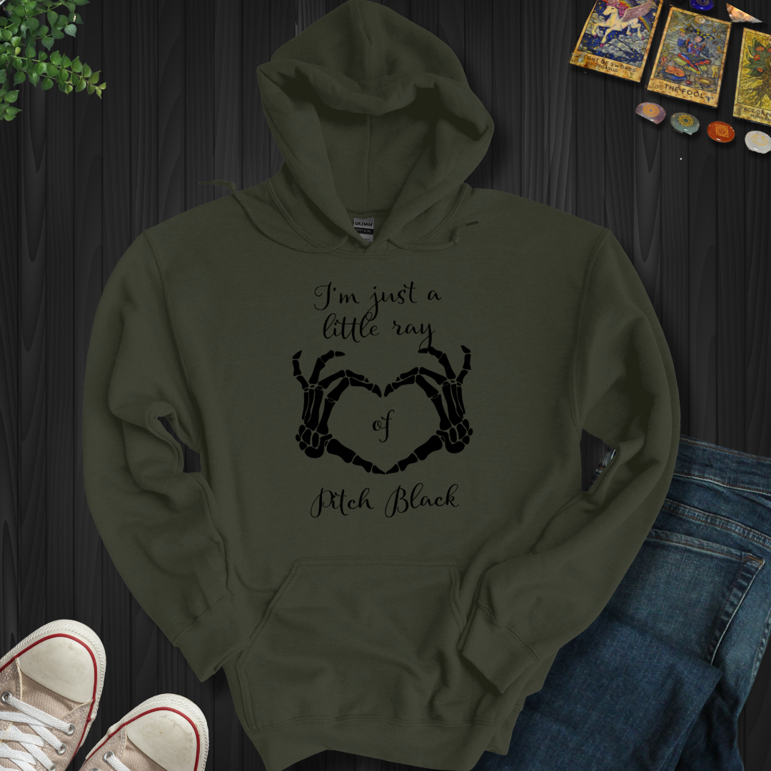 Little Ray Of Pitch Black Hooded Sweatshirt