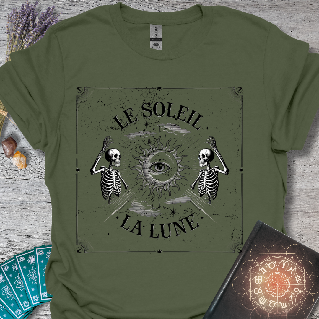 Vintage Retro Le Soleil & La Lune T-Shirt