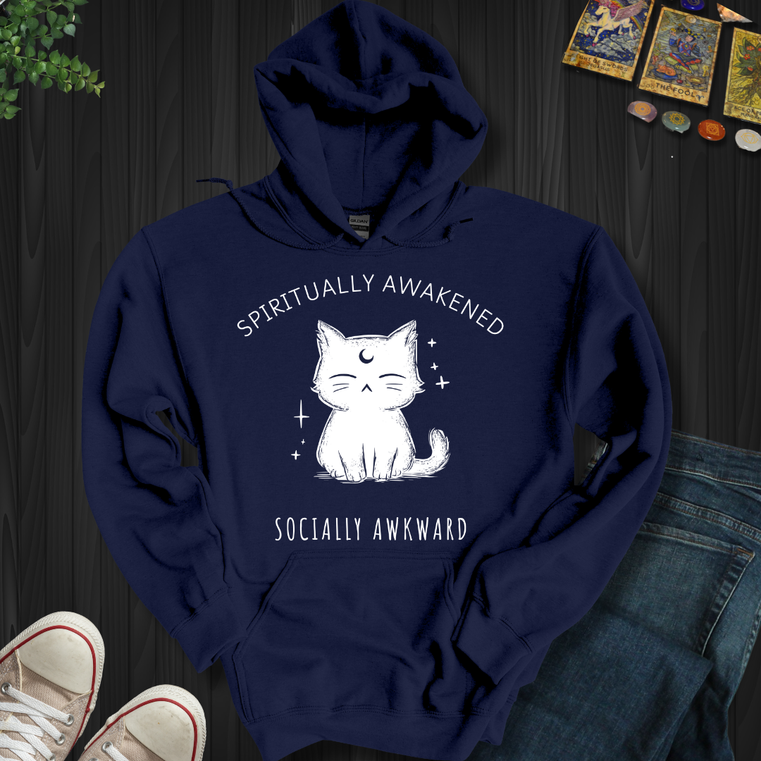 Spiritually Awakened, Socially Awkward Hooded Sweatshirt
