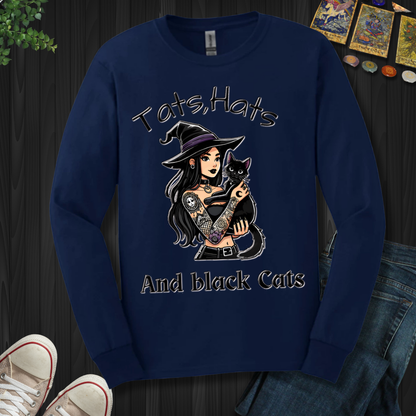 Tats, Hats, And Black Cats Long Sleeve Tee