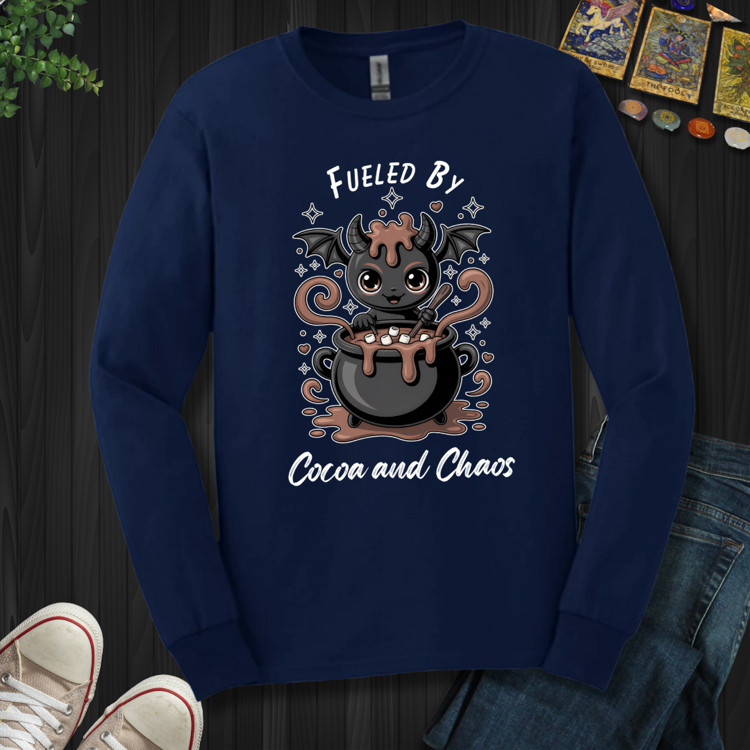Fueled By Cocoa And Chaos Long Sleeve Tee