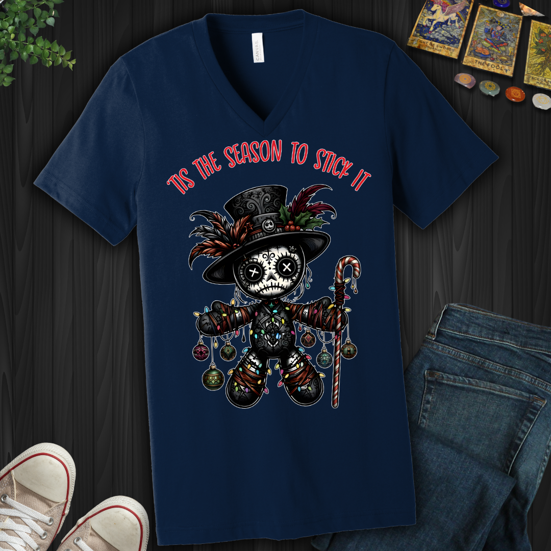 Tis The Season Voodoo Doll  V-Neck Tee