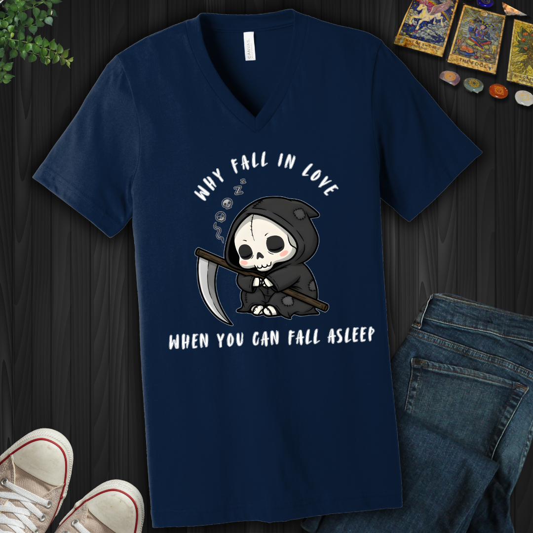 Why Fall In Love V-Neck Tee