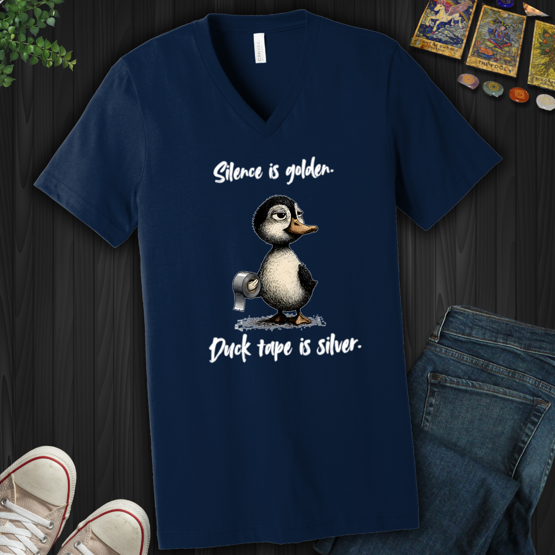 Silence Is Golden V-Neck Tee