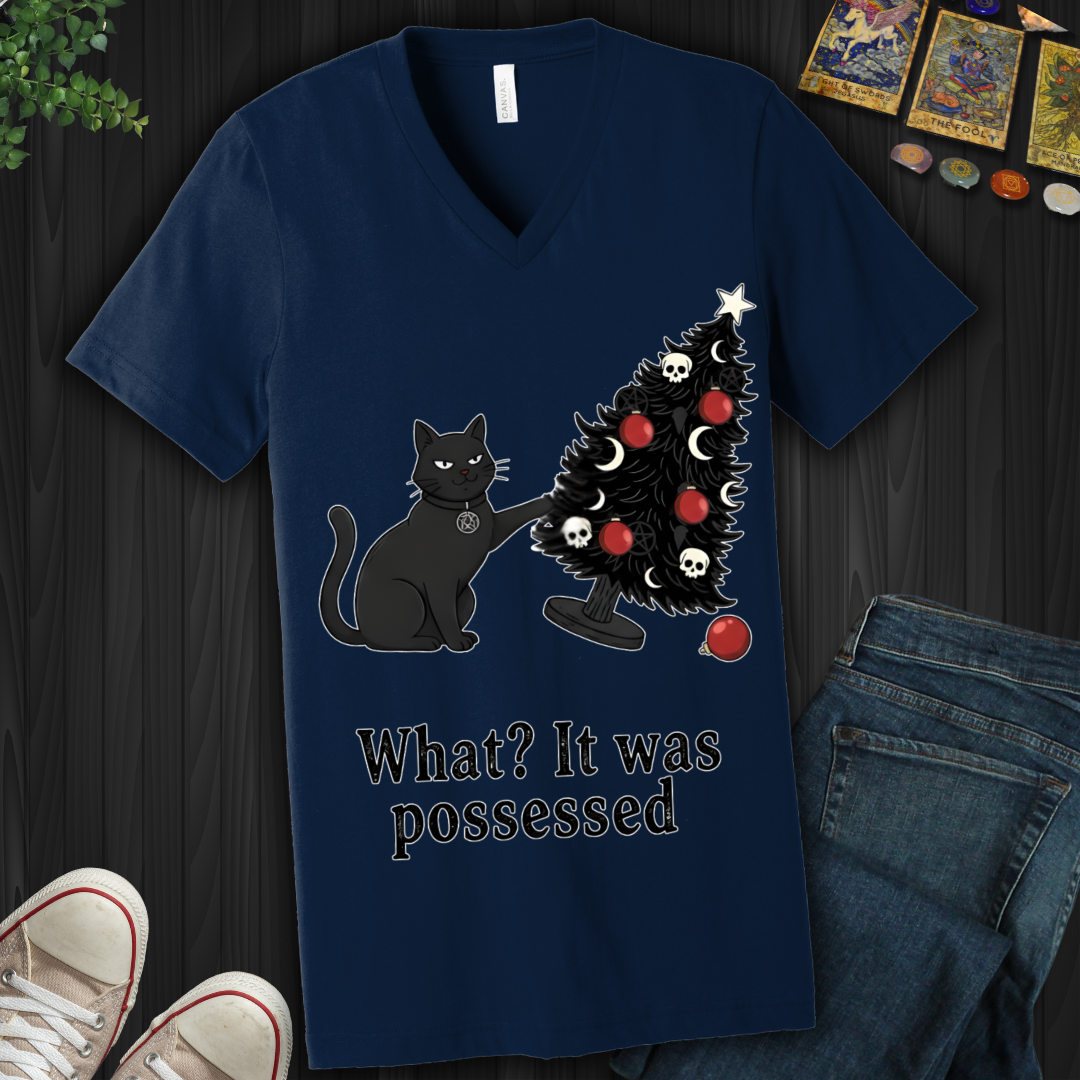 What? It Was Posessed V-Neck Tee