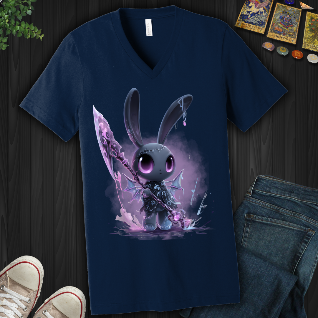 Warrior Bunny V-Neck Tee