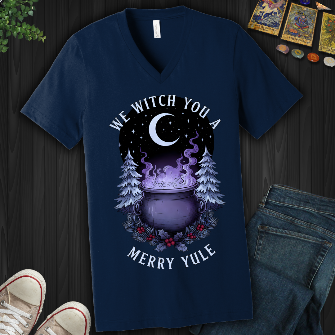 We Witch You a Merry Yule V-Neck Tee