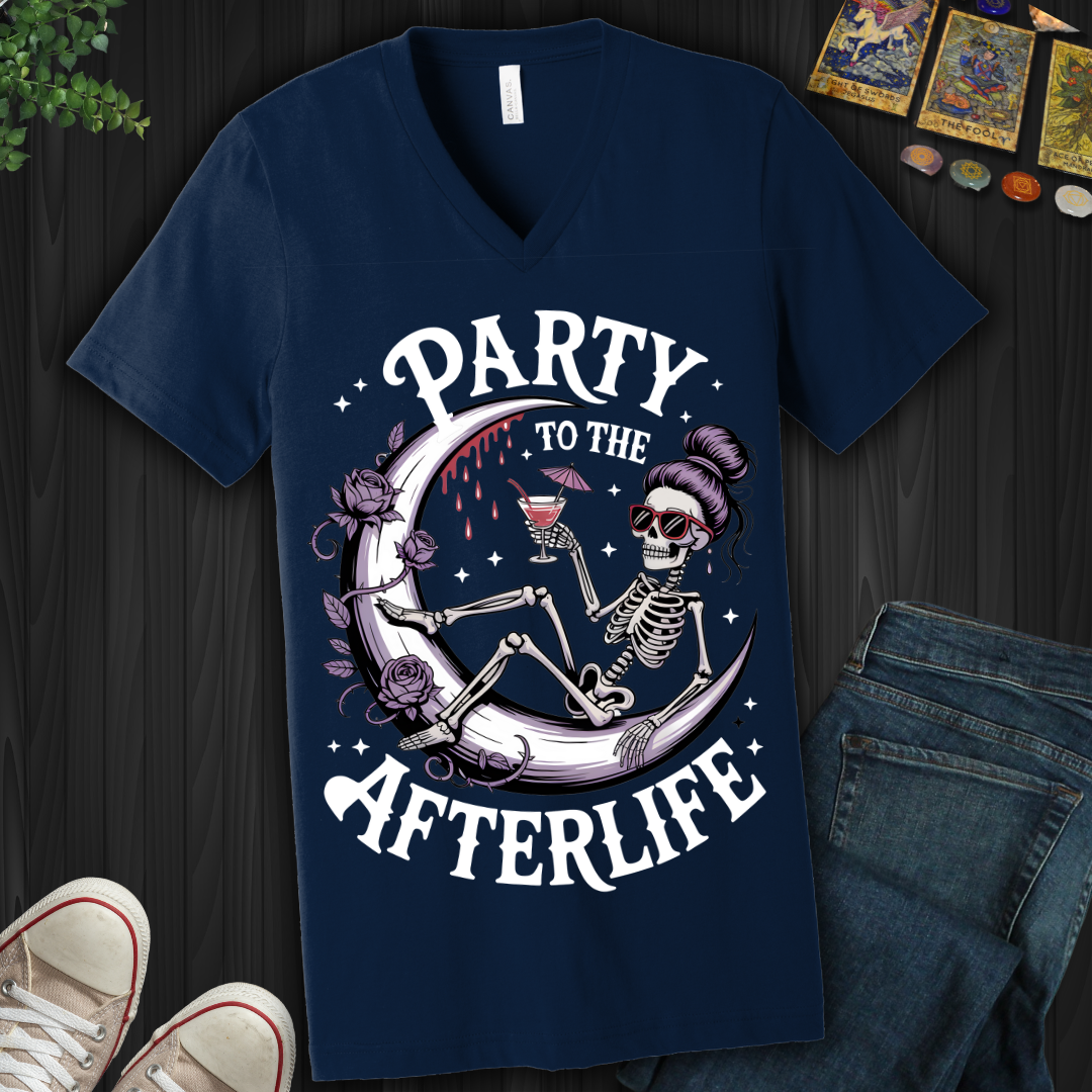 Party to the Afterlife  V-Neck Tee