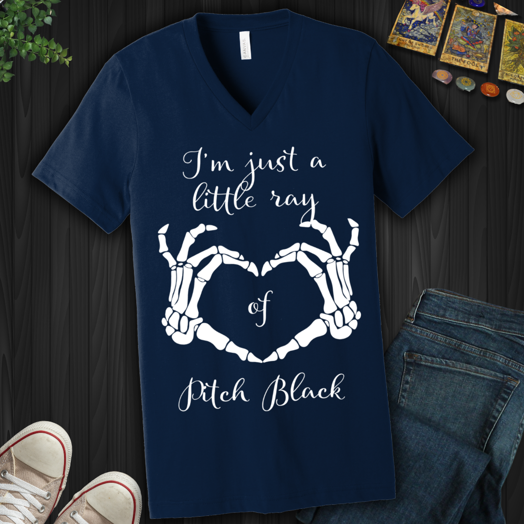 Little Ray Of Pitch Black V-Neck Tee