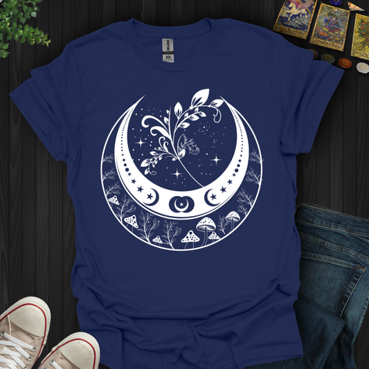 Celestial Moon and Mushroom T-Shirt
