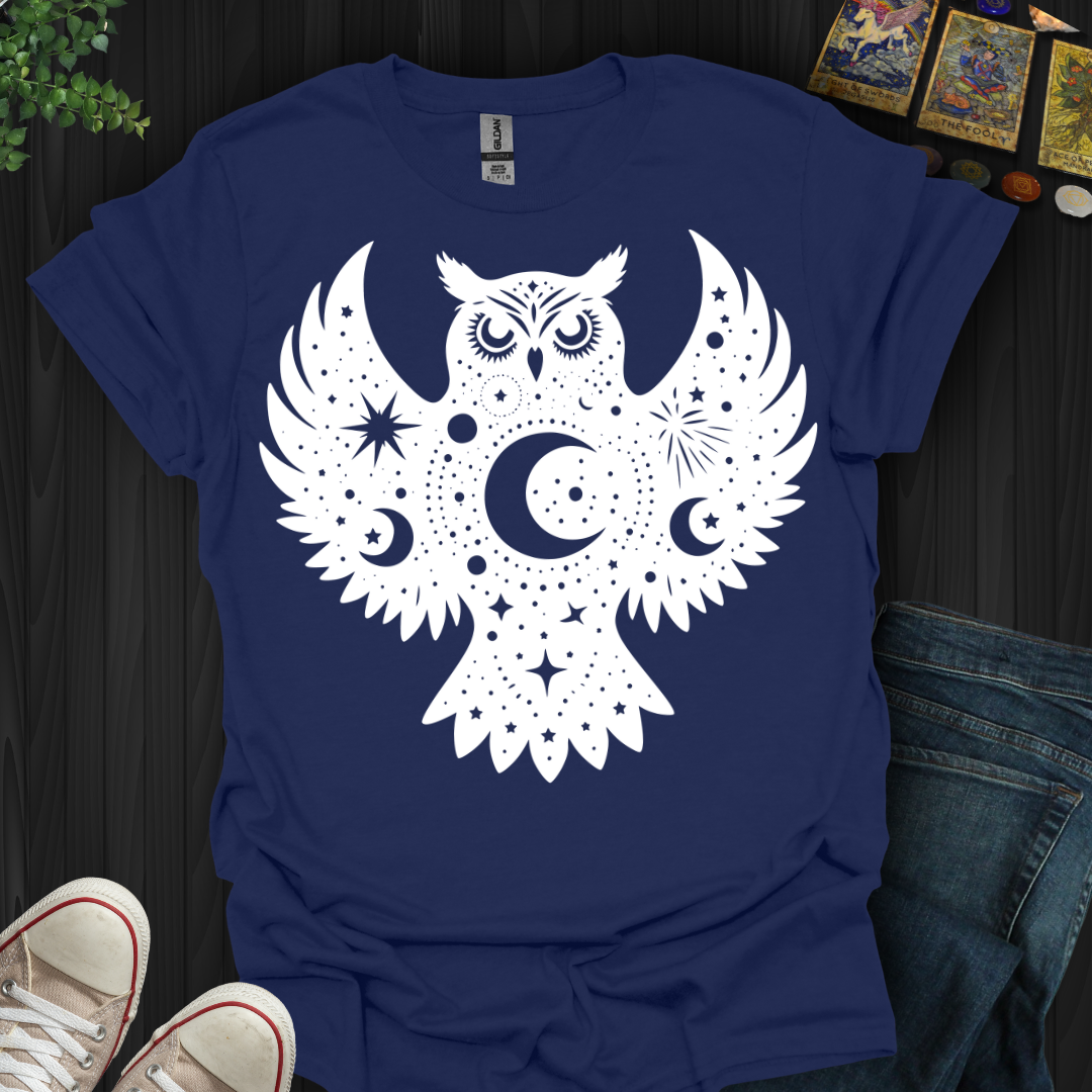 Celestial Owl White T-Shirt