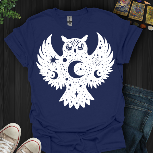 Celestial Owl White T-Shirt