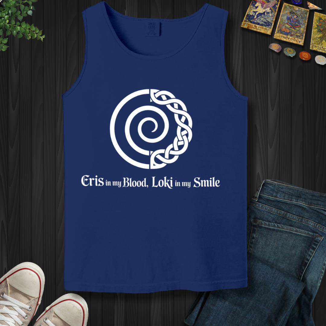 Eris In Blood, Loki In Smile Tank Top