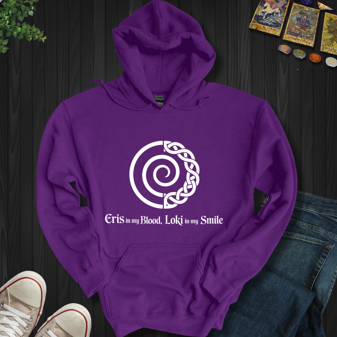 Eris In Blood, Loki In Smile Hooded Sweatshirt