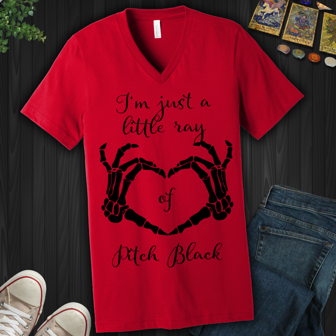 Little Ray Of Pitch Black V-Neck Tee