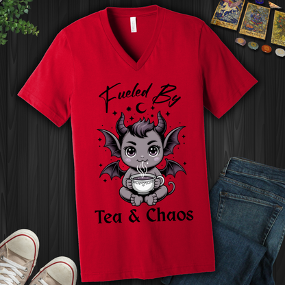 Tea and Chaos V-Neck Tee
