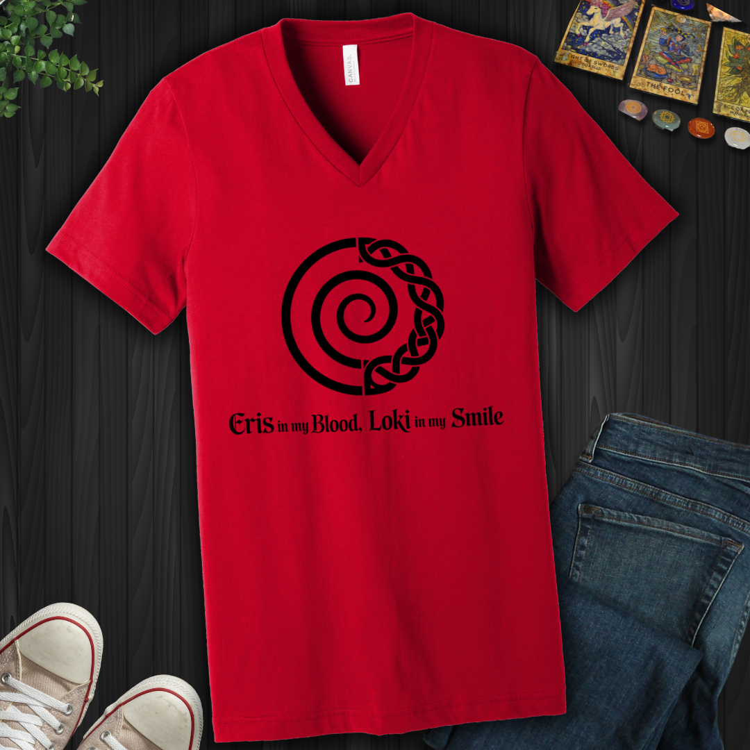 Eris In Blood, Loki In Smile V-Neck Tee