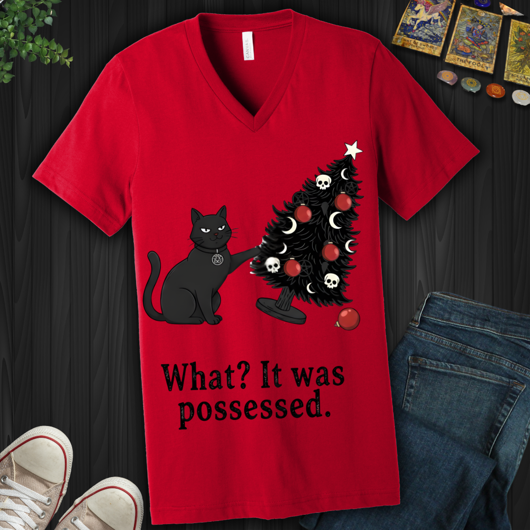 What? It Was Posessed V-Neck Tee