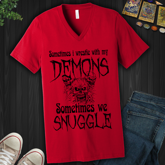 Wrestle My Demons  V-Neck Tee