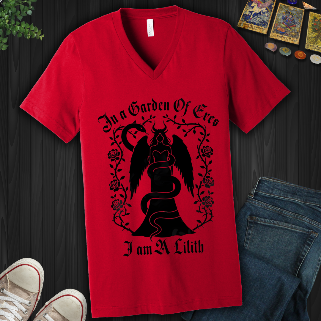 In a Garden of Eves, I Am a Lilith V-Neck Tee