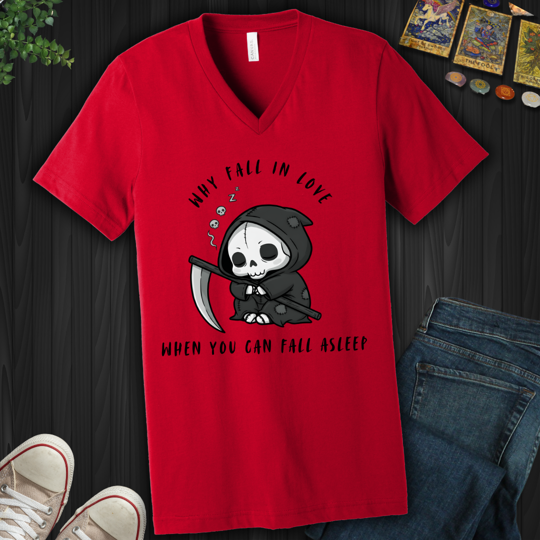 Why Fall In Love V-Neck Tee