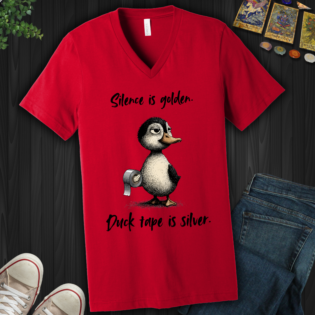 Silence Is Golden V-Neck Tee