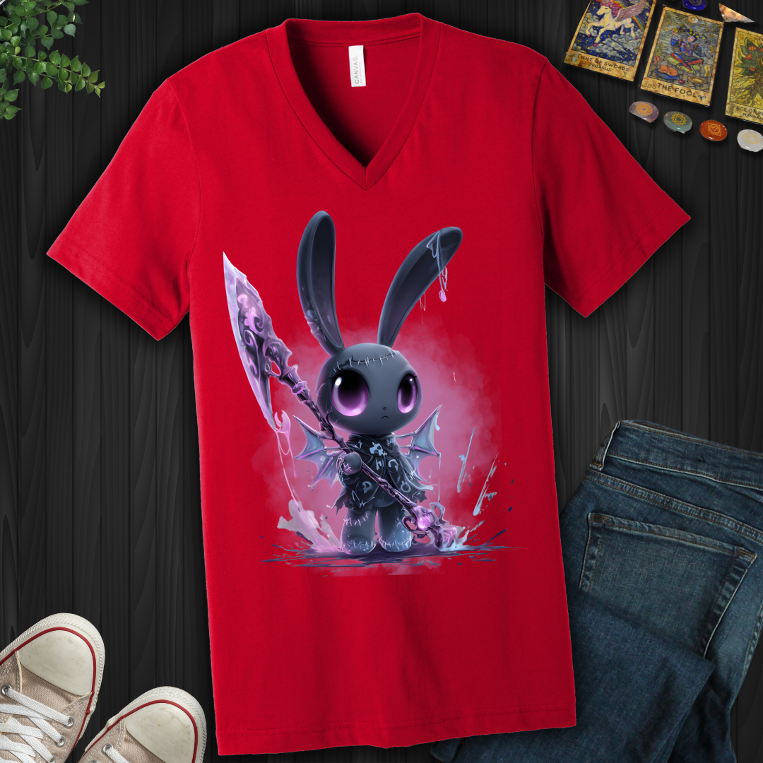 Warrior Bunny V-Neck Tee