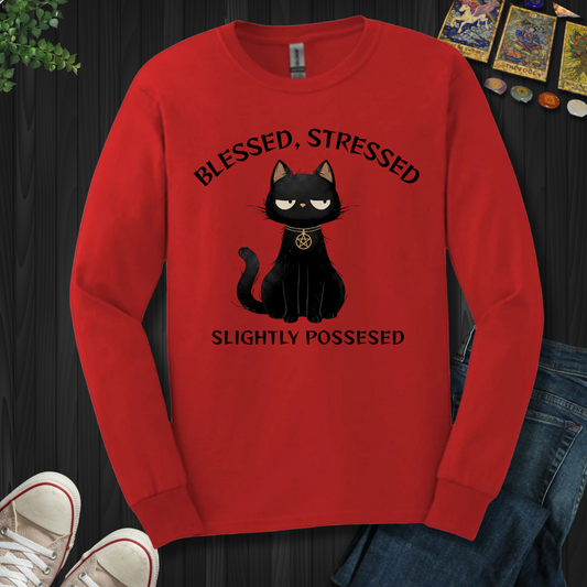 Blessed, Stressed, Slightly Possessed Long Sleeve Tee