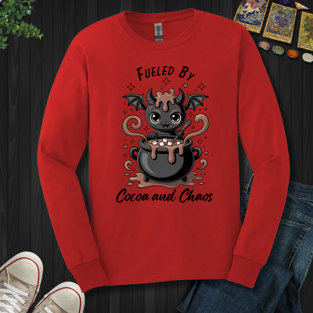 Fueled By Cocoa And Chaos Long Sleeve Tee