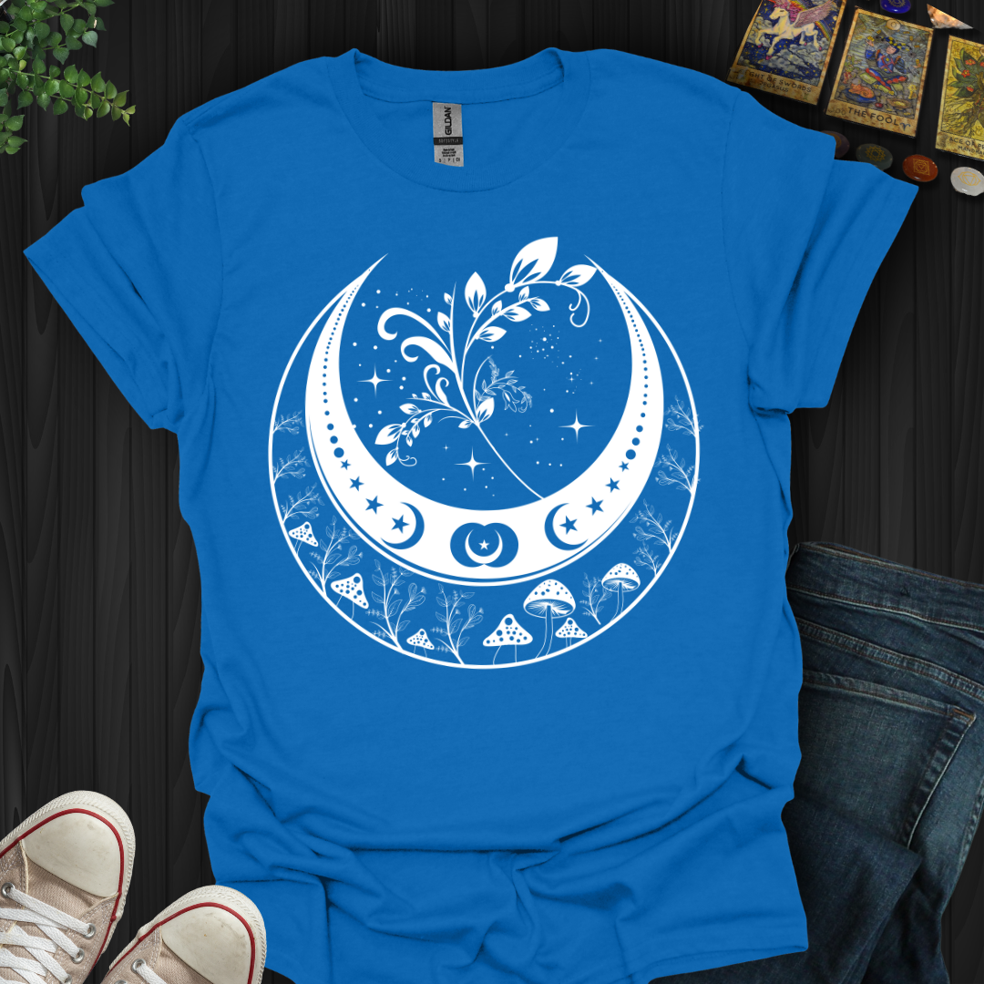 Celestial Moon and Mushroom T-Shirt