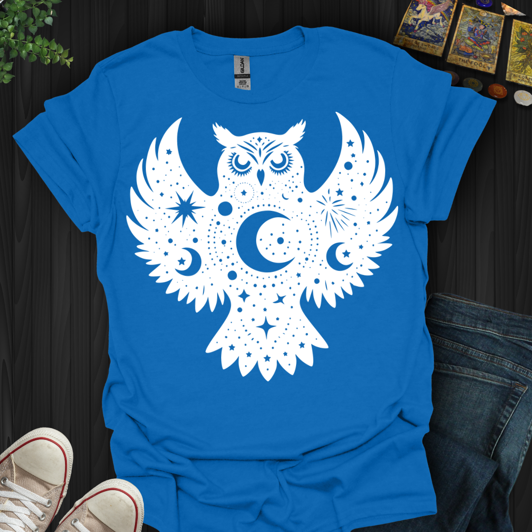 Celestial Owl White T-Shirt