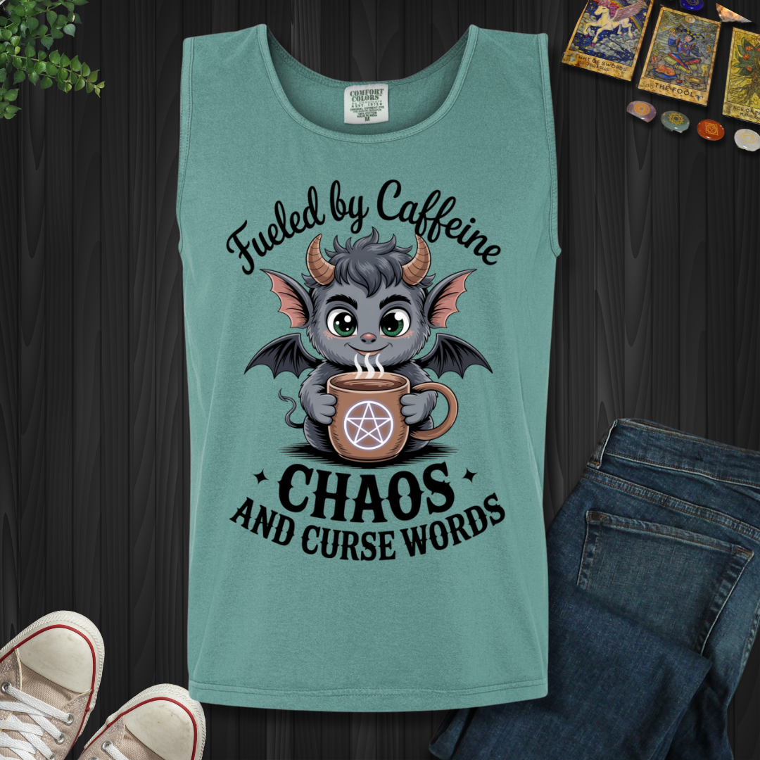 Fueled By Caffeine, Chaos and Curse Words Tank Top