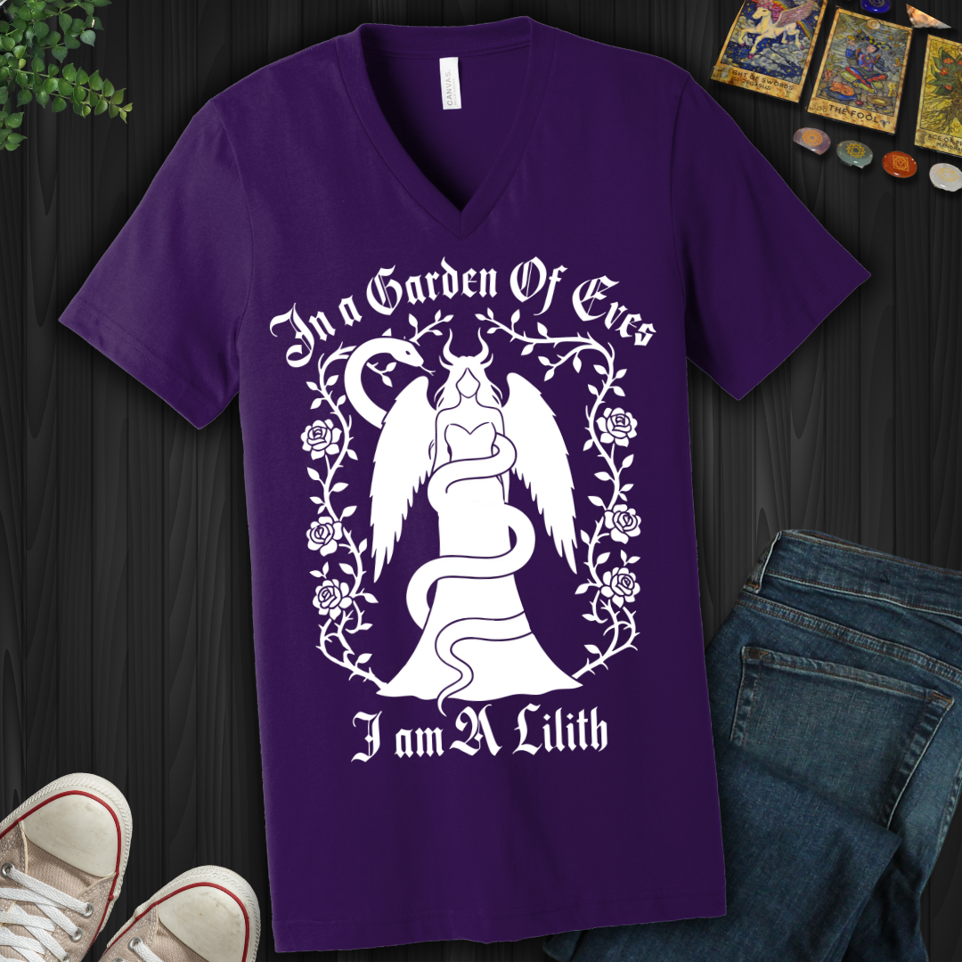In a Garden of Eves, I Am a Lilith V-Neck Tee